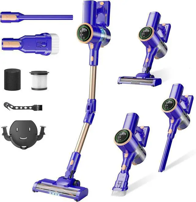 Main image of Cordless Vacuum Cleaner, 180° Bendable Wand Stick Vacuum Cleaners with Touch Screen, 8-in-1 Vacuum with Lightweight Rechargeable Battery, Longlasting Runtime for Home Hard Floor Low-Pile Carpet