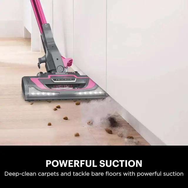 Alt view image 3 of 7 - Shark HV371 Rocket Pro DLX Corded Stick, Removable Hand Vacuum, Advanced Swivel Steering, XL Cup, Crevice Tool, Upholstery Tool & Anti-Allergen Dust Brush, Fuchsia, Capacity