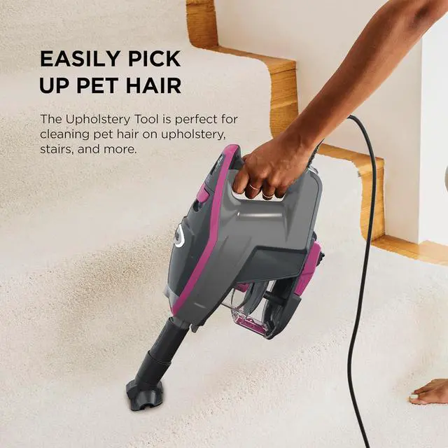 Alt view image 5 of 7 - Shark HV371 Rocket Pro DLX Corded Stick, Removable Hand Vacuum, Advanced Swivel Steering, XL Cup, Crevice Tool, Upholstery Tool & Anti-Allergen Dust Brush, Fuchsia, Capacity