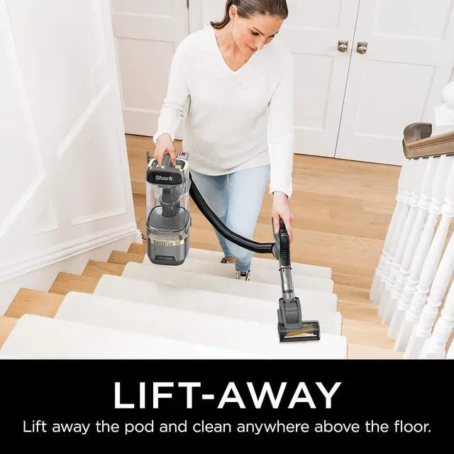 Alt view image 2 of 7 - Shark | Upright Vacuum Cleaner for Home | Rotator Lift-Away | No Hair Wrap | HEPA Filter | Lightweight Bagless Vacuum for Pet Hair | LED Headlights For Carpets & Hardwood Floors | Silver | LA502