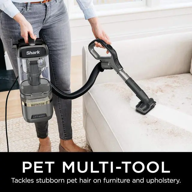Alt view image 4 of 7 - Shark | Upright Vacuum Cleaner for Home | Rotator Lift-Away | No Hair Wrap | HEPA Filter | Lightweight Bagless Vacuum for Pet Hair | LED Headlights For Carpets & Hardwood Floors | Silver | LA502