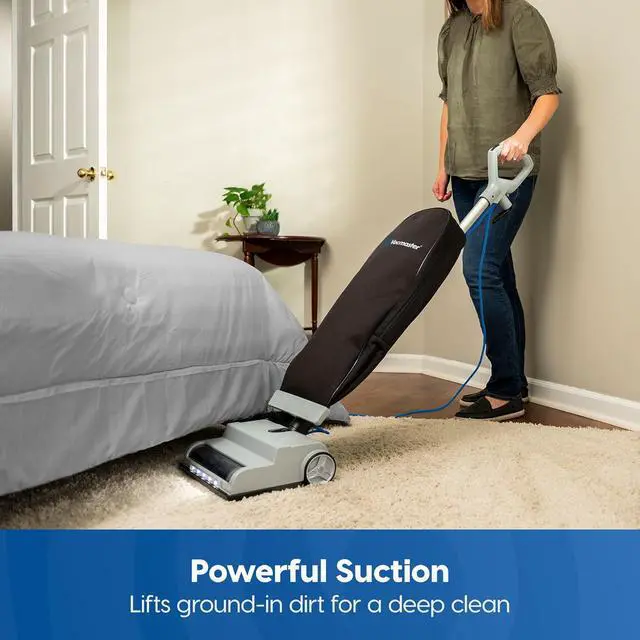 Alt view image 2 of 6 - Vacmaster UB0402 Commercial Vacuum Cleaner Ultra-Lightweight 14L Capacity Bagged Upright Vac with LED Headlight and 2-Speed Setting Powerful Suction for Pets, Carpets & Hard Floor