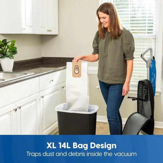Alt view image 3 of 6 - Vacmaster UB0402 Commercial Vacuum Cleaner Ultra-Lightweight 14L Capacity Bagged Upright Vac with LED Headlight and 2-Speed Setting Powerful Suction for Pets, Carpets & Hard Floor