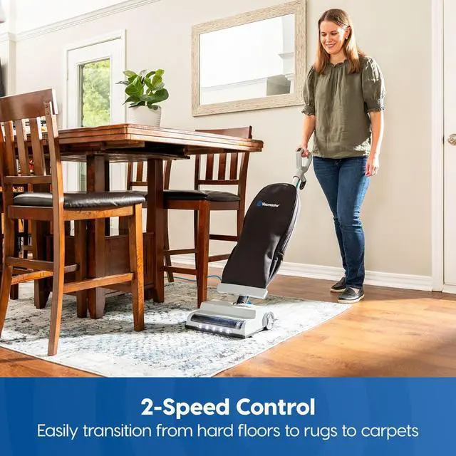 Alt view image 4 of 6 - Vacmaster UB0402 Commercial Vacuum Cleaner Ultra-Lightweight 14L Capacity Bagged Upright Vac with LED Headlight and 2-Speed Setting Powerful Suction for Pets, Carpets & Hard Floor