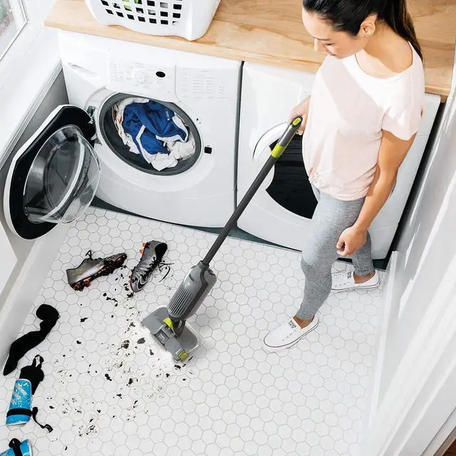 Alt view image 2 of 7 - Shark VACMOP Cordless Hard Floor Cleaner, Vacuum and Spray Mop, Powerful Suction, Lightweight, LED Headlights, Includes 4 Disposable Pads, 12oz Multi-surface Cleaning Solution, Gray, VM252