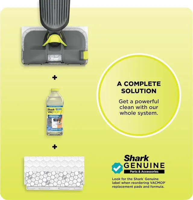Alt view image 6 of 7 - Shark VACMOP Cordless Hard Floor Cleaner, Vacuum and Spray Mop, Powerful Suction, Lightweight, LED Headlights, Includes 4 Disposable Pads, 12oz Multi-surface Cleaning Solution, Gray, VM252