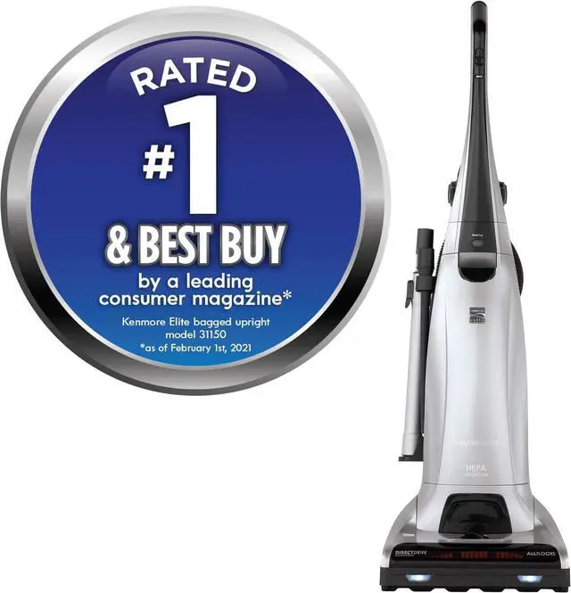 Alt view image 2 of 7 - Kenmore Floor Care Elite Upright Bagged Vacuum, 26 pounds, Silver