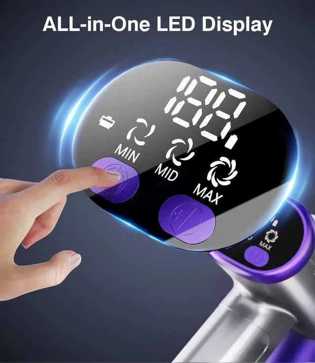 Alt view image 5 of 7 - Cordless Vacuum Cleaner, 450W 40Kpa Powerful Stick Vacuum, Up to 50Mins Rechargeable Battery, Vacuum Cleaners for Home Anti-Tangled Lightweight Handheld for Hardwood Floor, Carpets, Pet Hair