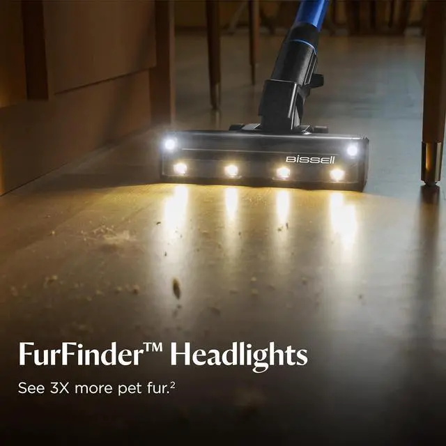 Alt view image 4 of 7 - Bissell PowerClean FurFinder 200W Self-Standing Cordless Vacuum w/Tangle Free Brush Roll, Strong Suction, Removeable Battery, Wall Mount, Upholstery Tool & Bright Headlights