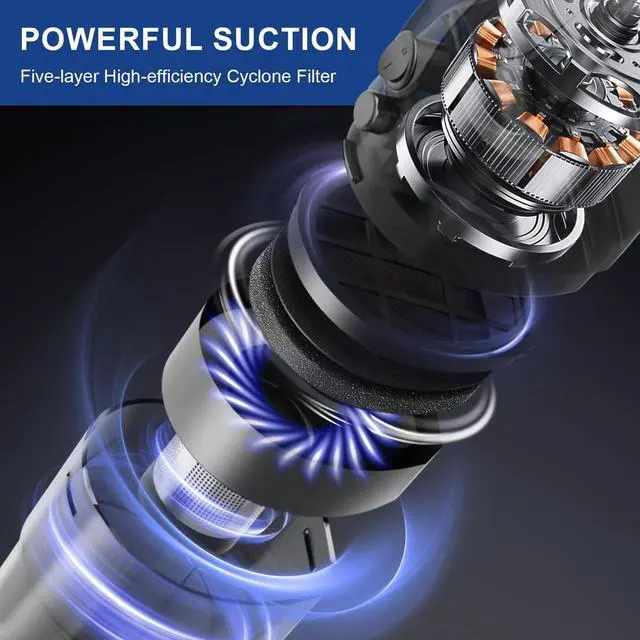 Alt view image 3 of 7 - Corded Vacuum Cleaner, Super Power Suction Stick Vacuum Cleaners for Home, 6-in-1 Lightweight Hard Floor Vacuum Removable Handheld Vac, Portable Vacuum for Pet Hair