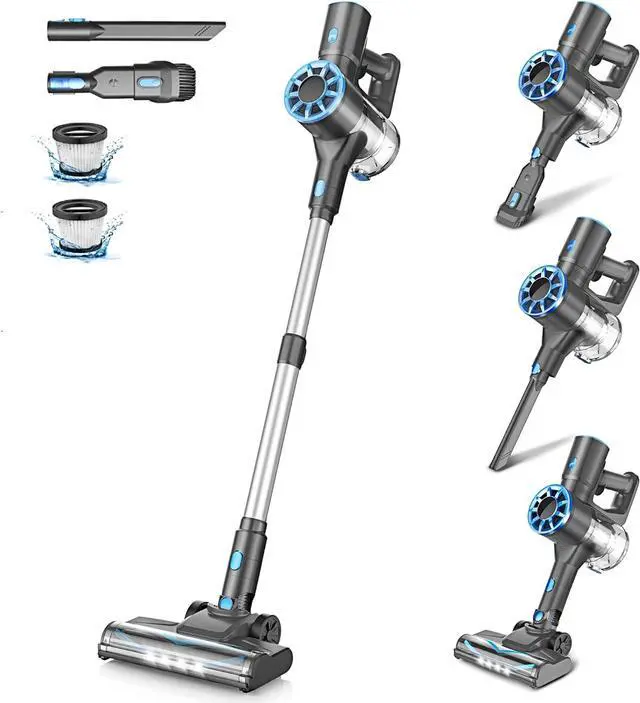 Main image of Cordless Stick Vacuum Cleaner with Self-Standing, 8-in-1 Vacuum Cleaners for Home, Lightweight Powerful Vacuum with LED Screen, Rechargeable Vacuum for Carpet, Pet Hair, Hardwood Floors