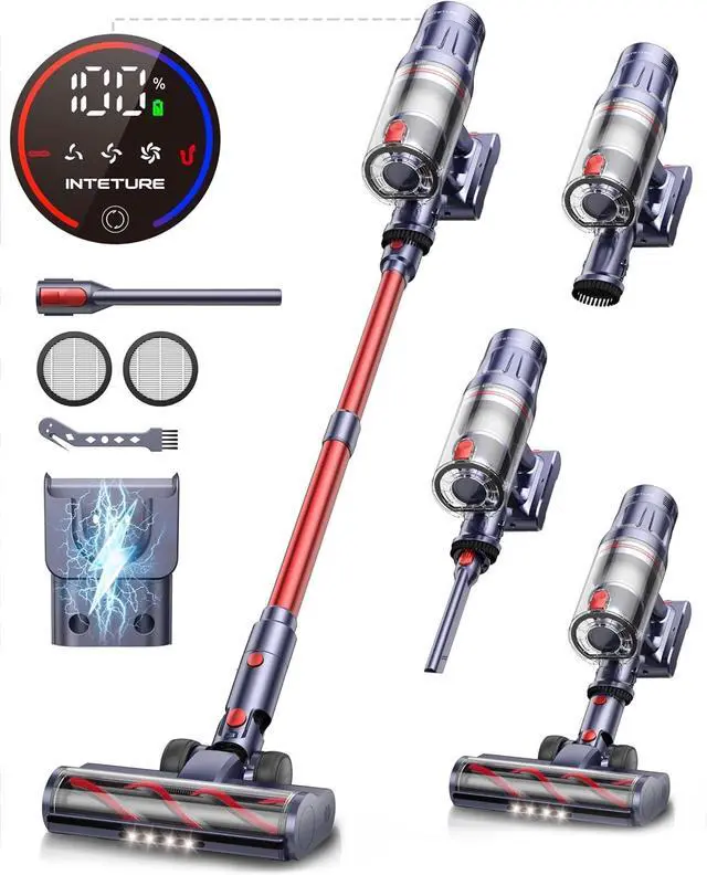 Main image of Cordless Vacuum Cleaner, 600W 50Kpa 65Mins Vacuum Cleaners for Home, Stick Vacuum with Self-Standing, Touch Screen, Vacuum Cleaner with Charging Station for Hard Floor Carpet Car Pet