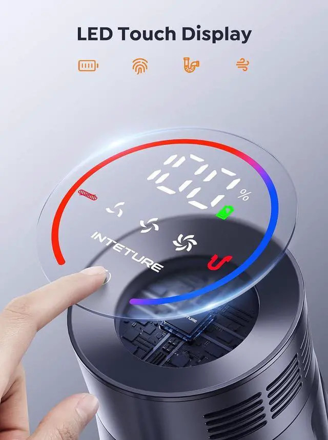 Alt view image 5 of 7 - Cordless Vacuum Cleaner, 600W 50Kpa 65Mins Vacuum Cleaners for Home, Stick Vacuum with Self-Standing, Touch Screen, Vacuum Cleaner with Charging Station for Hard Floor Carpet Car Pet