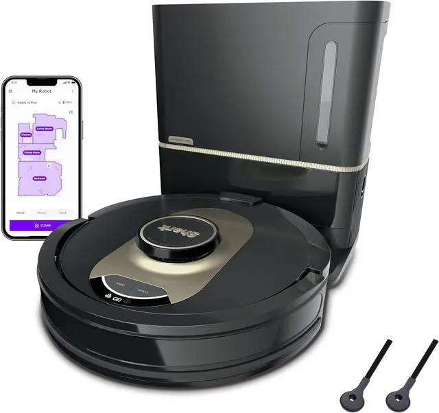 Main image of Shark AV2501AE AI Robot Vacuum with XL HEPA Self-Empty Base, Bagless, 60-Day Capacity, LIDAR Navigation, Perfect for Pet Hair, Compatible with Alexa, Wi-Fi Connected, Carpet & Hard Floor, Black