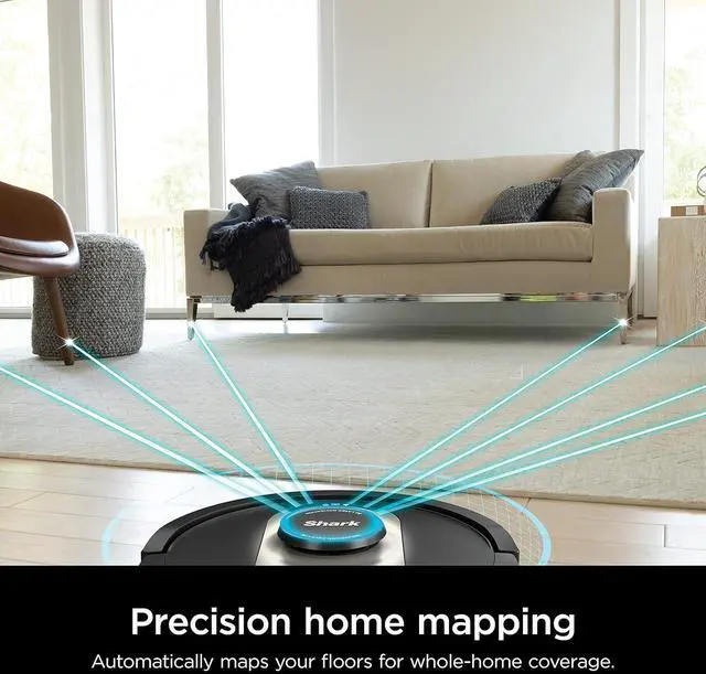 Alt view image 6 of 7 - Shark AV2501AE AI Robot Vacuum with XL HEPA Self-Empty Base, Bagless, 60-Day Capacity, LIDAR Navigation, Perfect for Pet Hair, Compatible with Alexa, Wi-Fi Connected, Carpet & Hard Floor, Black