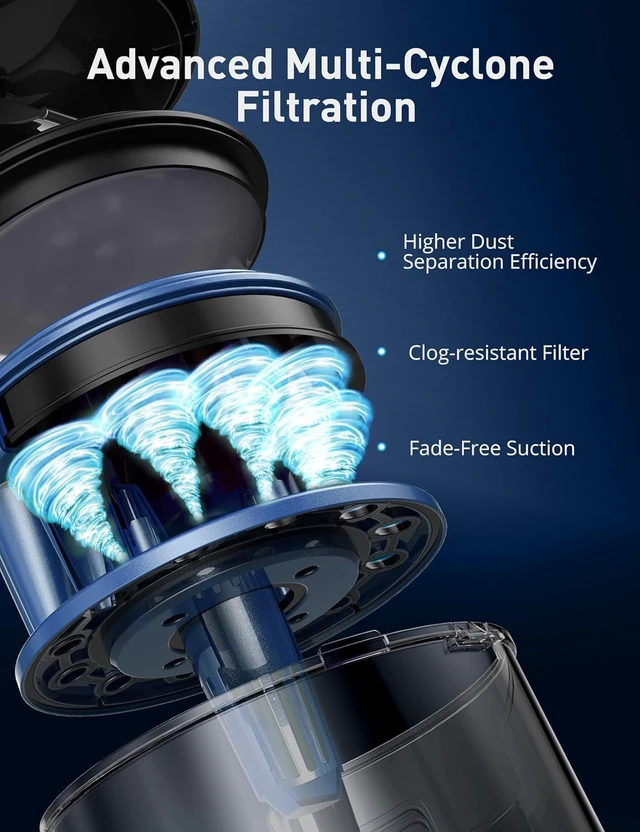 Alt view image 4 of 7 - Aspiron 1700W Canister Vacuum Cleaner, 45Kpa Bagless Vacuum Cleaner