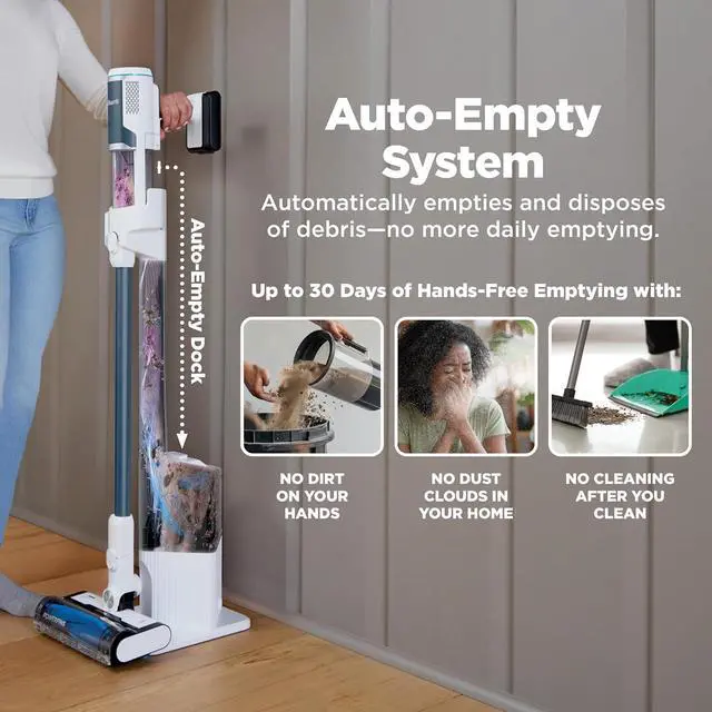 Alt view image 2 of 7 - Shark Clean & Empty Cordless Stick Vacuum  Lightweight Cordless Vacuum with Auto-Empty System, HEPA Filter, Portable, Rechargeable, Exclusive Motorized Hand Tool for Pet Hair, BU3523