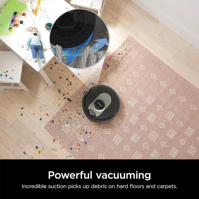 Alt view image 2 of 7 - Shark AV2501AE AI Robot Vacuum with XL HEPA Self-Empty Base, Bagless, 60-Day Capacity, LIDAR Navigation, Perfect for Pet Hair, Compatible with Alexa, Wi-Fi Connected, Carpet & Hard Floor, Black