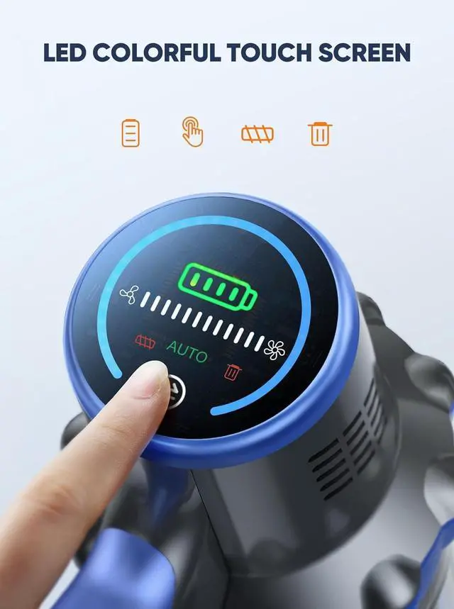 Alt view image 3 of 7 - Cordless Vacuum Cleaner, 45KPA 550W Vacuum Cleaners for Home, Stick Vacuum with Color Touch Display, Intelligent Auto Mode, Up to 60Mins, Handheld Vacuum Cleaners for Hardwood Floor Carpet Pet Hair