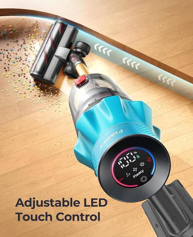 Alt view image 6 of 7 - Cordless Vacuum Cleaner 580W/48Kpa, Stick Vacuum Cleaners 65 Mins Max Runtime with Charging Dock, Self-Standing Handheld Vacuum with Touch Display, 6-in-1 Vacuum Cleaner for Carpet/Hard Floor/Pet Hair