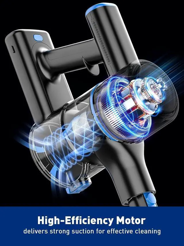 Alt view image 4 of 7 - Cordless Vacuum Cleaner, 8 in 1 Powerful Suction Lightweight Vacuum Cleaner for Home, LED Display, 3 Suction Modes, 45Mins Detachable Battery Vacuum for Hard Floor Carpet Pet Hair