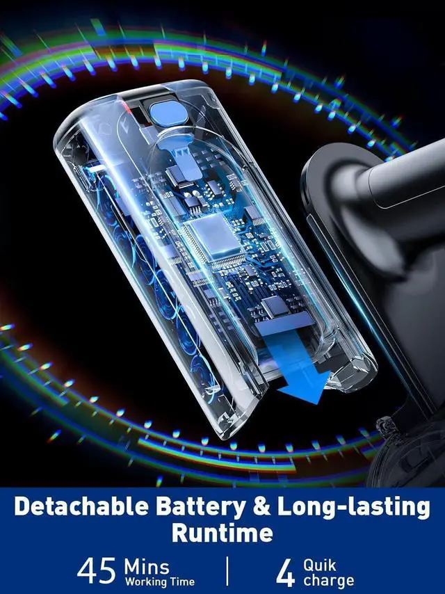 Alt view image 7 of 7 - Cordless Vacuum Cleaner, 8 in 1 Powerful Suction Lightweight Vacuum Cleaner for Home, LED Display, 3 Suction Modes, 45Mins Detachable Battery Vacuum for Hard Floor Carpet Pet Hair