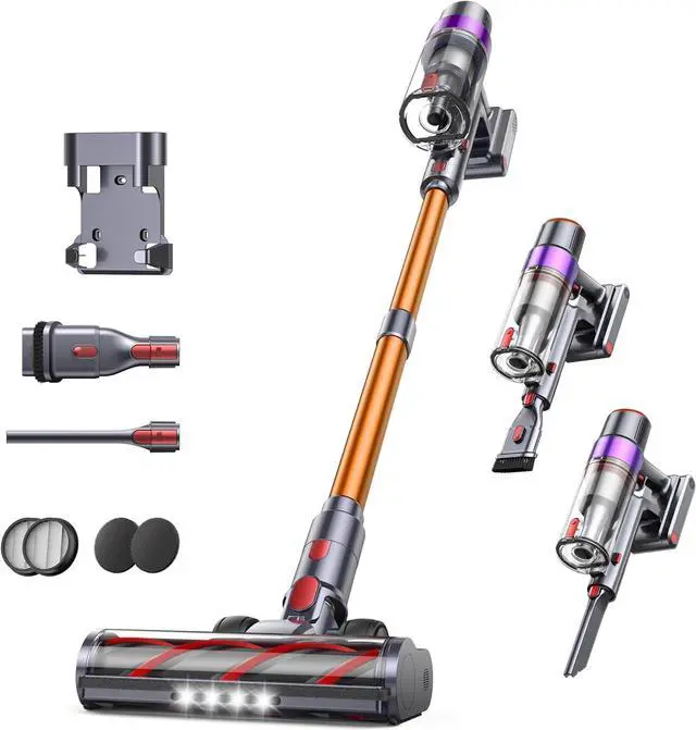 Main image of Cordless Vacuum Cleaner, 550W 45KPA Cordless Stick Vacuum Cleaner with 60Mins Rechargeable Battery, LED Touch Display, Handheld Vacuum Cleaners for Home/Pet Hair/Carpets/Floors