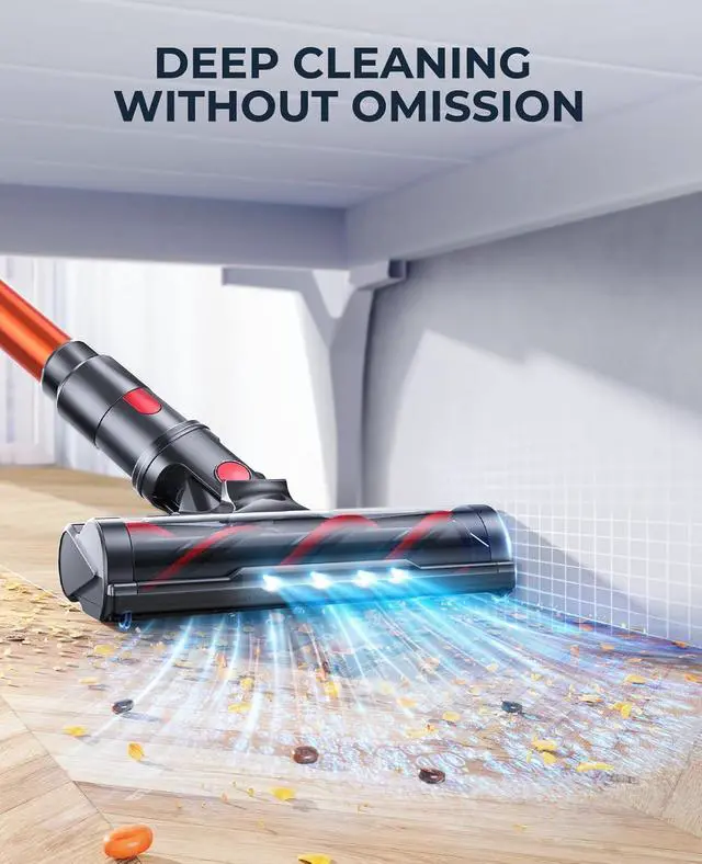 Alt view image 5 of 7 - Cordless Vacuum Cleaner, 550W 45KPA Cordless Stick Vacuum Cleaner with 60Mins Rechargeable Battery, LED Touch Display, Handheld Vacuum Cleaners for Home/Pet Hair/Carpets/Floors