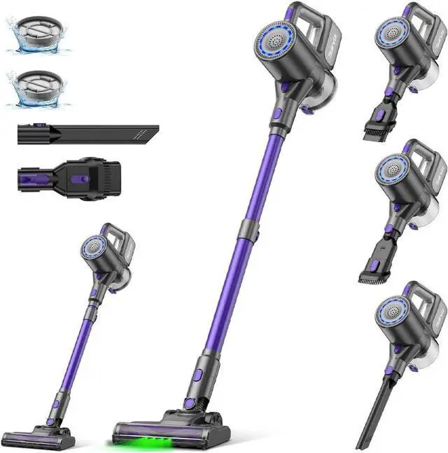 Main image of Cordless Vacuum Cleaner, 40KPA/35Mins, Green LED Light, Lightweight Stick Vacuum Self-Standing, Vacuum Cleaners for Home Handheld Vacuum for Pet Hair, Carpet, and Hard Floors, U8