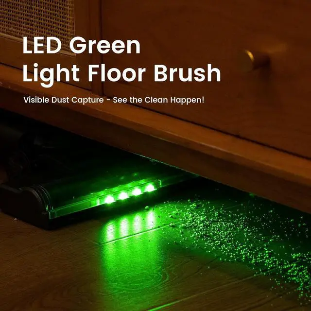 Alt view image 3 of 7 - Cordless Vacuum Cleaner, 40KPA/35Mins, Green LED Light, Lightweight Stick Vacuum Self-Standing, Vacuum Cleaners for Home Handheld Vacuum for Pet Hair, Carpet, and Hard Floors, U8