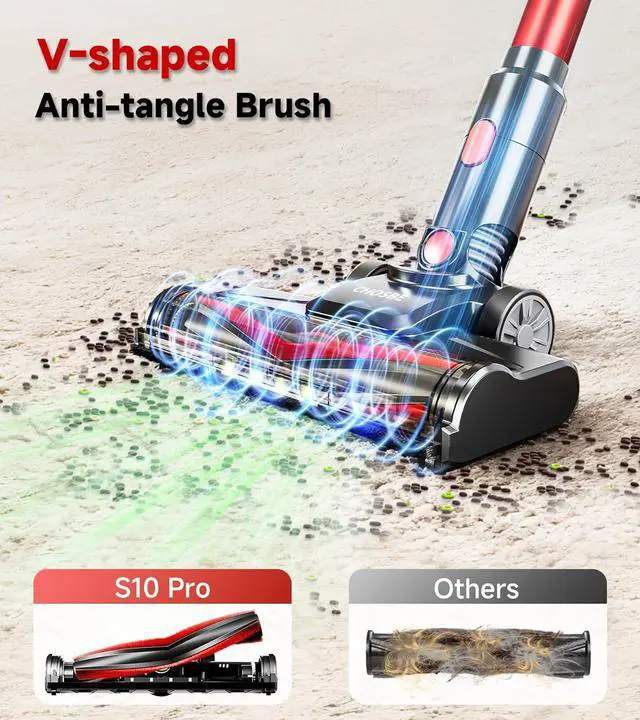 Alt view image 5 of 7 - Cordless Vacuum Cleaner, 500W/40Kpa Stick Vacuum with 45Mins Runtime, Self-Standing Vacuum Cleaners for Home, Anti-Tangle, 1.5L Dust Cup, Rechargeable Vacuum for Hardwood Floor Carpet Pet Hair