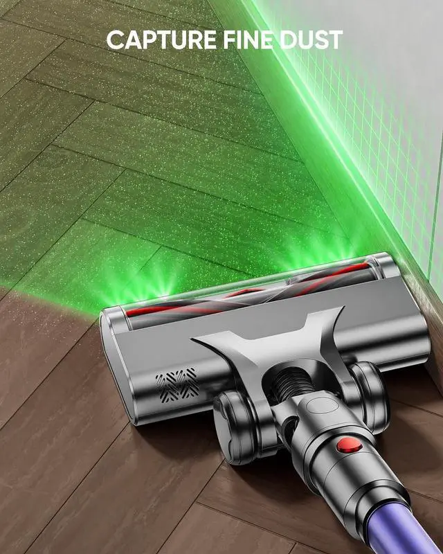 Alt view image 7 of 7 - Cordless Vacuum Cleaner, 580W 48KPA 60 Mins Vacuum Cleaners for Home, Stick Vacuum with 1.8L Large Dust Cup, Wall Mount Charging, Anti-Tangle Wireless, Green Light for Pet Hair, Carpets, Hardwood