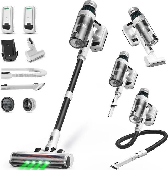 Main image of Cordless Vacuum Cleaner, 2 Batteries 110 Mins Runtime Vacuum Cleaners for Home, 550W 45KPA 15-in-1 Stick Vacuum with Charging Dock, Handheld Vacuum Cordless for Pet Hair Carpet Hardwood Floor