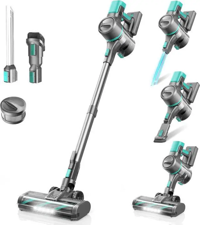 Main image of DEVOAC S10K Cordless Vacuum Cleaner, 45Kpa 50mins Lightweight Stick Vacuum with Powerful Suction for Home, Rechargeable, Self-Standing, Handheld Vacuum Cleaners for Hardwood Floors, Carpets, Pet Hair
