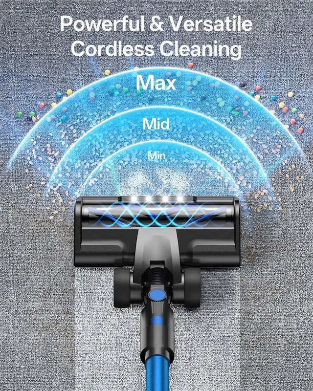 Alt view image 2 of 7 - Cordless Vacuum Cleaner, 8-in-1 Cordless Stick Vacuum Cleaner with 3 Suction Modes, Up to 45mins Runtime, Rechargeable, Self-Standing, Wireless Vacuum Cleaners for Home Pet Hair Carpet Car Hard Floor