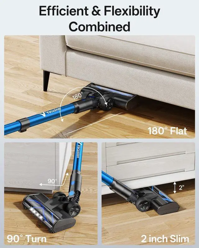 Alt view image 7 of 7 - Cordless Vacuum Cleaner, 8-in-1 Cordless Stick Vacuum Cleaner with 3 Suction Modes, Up to 45mins Runtime, Rechargeable, Self-Standing, Wireless Vacuum Cleaners for Home Pet Hair Carpet Car Hard Floor