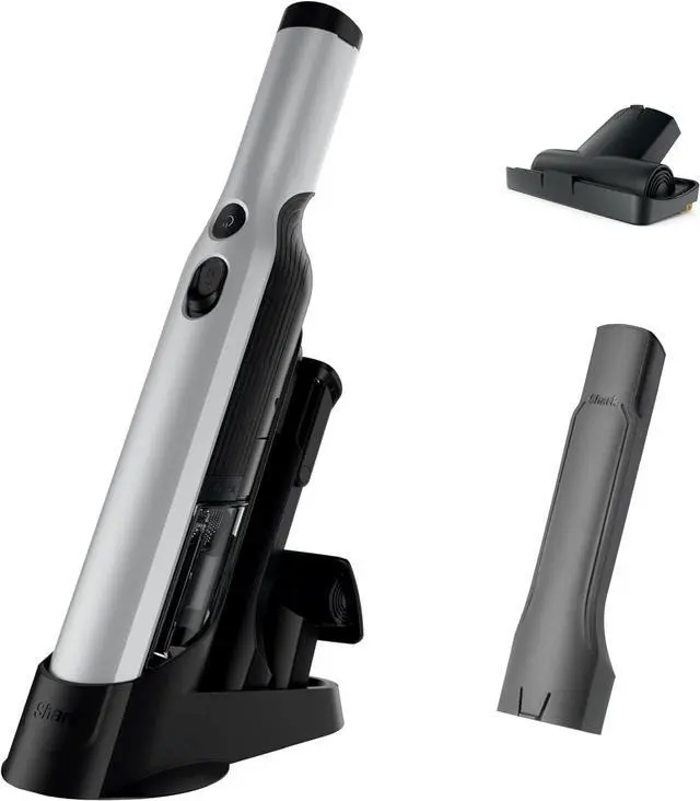 Main image of Shark WANDVAC Cordless Hand Vac, Lightweight, Versatile and Portable at 1.4 lbs., Powerful Suction, Charging Dock, One-Touch Empty, New Furfins Tool & Crevice Tool for Pet & Home, Gray, WV201WH