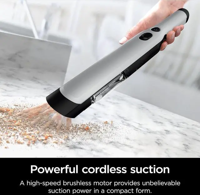 Alt view image 3 of 7 - Shark WANDVAC Cordless Hand Vac, Lightweight, Versatile and Portable at 1.4 lbs., Powerful Suction, Charging Dock, One-Touch Empty, New Furfins Tool & Crevice Tool for Pet & Home, Gray, WV201WH