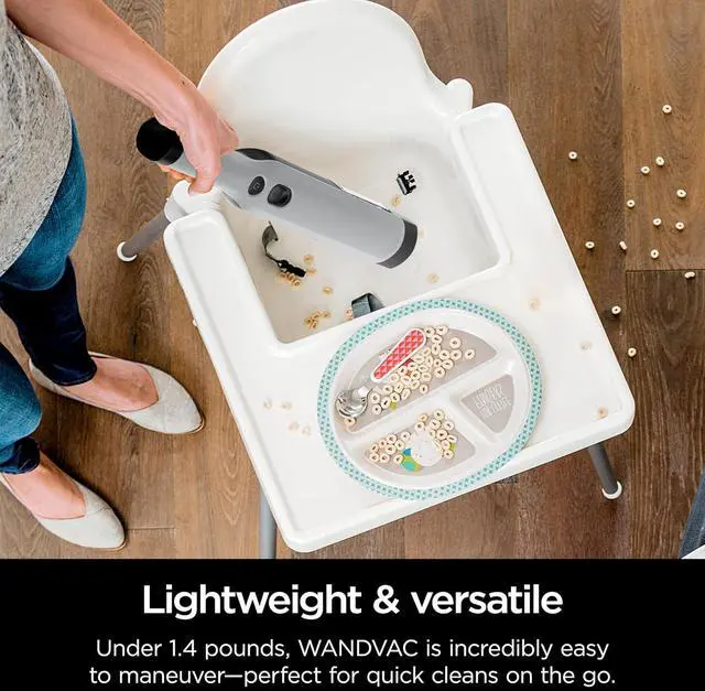 Alt view image 5 of 7 - Shark WANDVAC Cordless Hand Vac, Lightweight, Versatile and Portable at 1.4 lbs., Powerful Suction, Charging Dock, One-Touch Empty, New Furfins Tool & Crevice Tool for Pet & Home, Gray, WV201WH