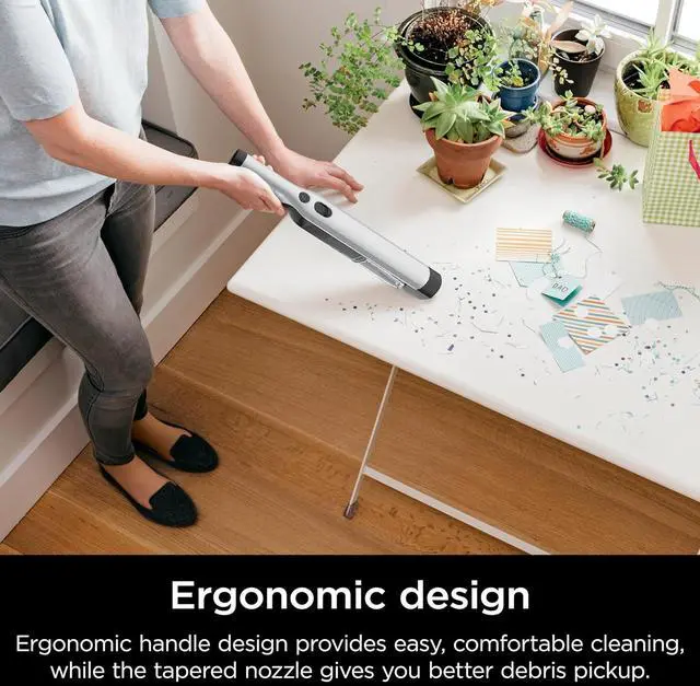 Alt view image 7 of 7 - Shark WANDVAC Cordless Hand Vac, Lightweight, Versatile and Portable at 1.4 lbs., Powerful Suction, Charging Dock, One-Touch Empty, New Furfins Tool & Crevice Tool for Pet & Home, Gray, WV201WH