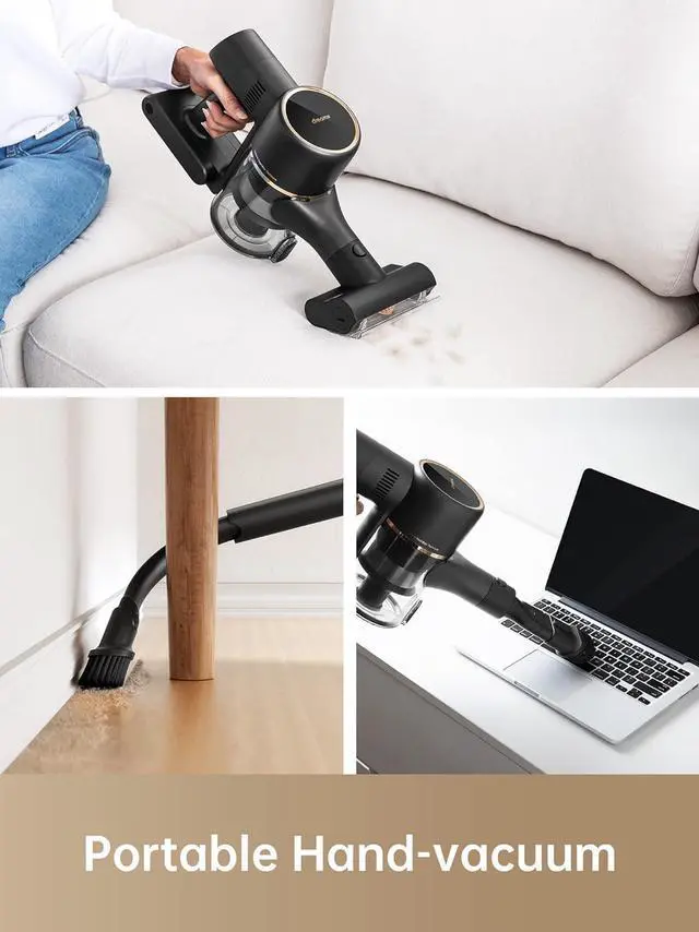 Alt view image 6 of 7 - DREAME R10 Pro Cordless Vacuum Cleaner for Home, 6-in-1 Cordless Stick Vacuum Rechargeable, 65Mins Runtime, Powerful Suction, Wireless Vacuum Cleaner for Hardwood Floor, Carpet, Tile, Pet Hair, Black