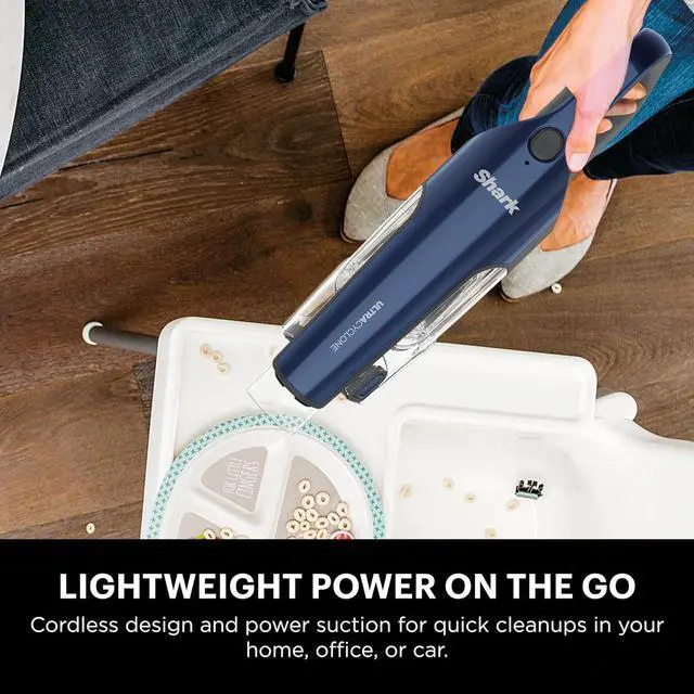 Alt view image 2 of 7 - Shark CH964AMZ 2-in-1 Cordless & Handheld Vacuum Ultracyclone System, Ultra-Lightweight and Portable for Car and Home, Washable Filter, XL Dust Cup, Crevice Tool & Scrubbing Brush, Blue