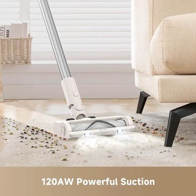Alt view image 2 of 7 - DREAME Cordless Vacuum Cleaner R10 Pure, 120AW Powerful Suction, Stick Vacuum Cleaner for Home, Anti-Tangle, LED Headlights, Up to 60 Mins Runtime, Lightweight for Carpet, Hard Floor, Pet Hair