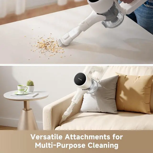 Alt view image 4 of 7 - DREAME Cordless Vacuum Cleaner R10 Pure, 120AW Powerful Suction, Stick Vacuum Cleaner for Home, Anti-Tangle, LED Headlights, Up to 60 Mins Runtime, Lightweight for Carpet, Hard Floor, Pet Hair