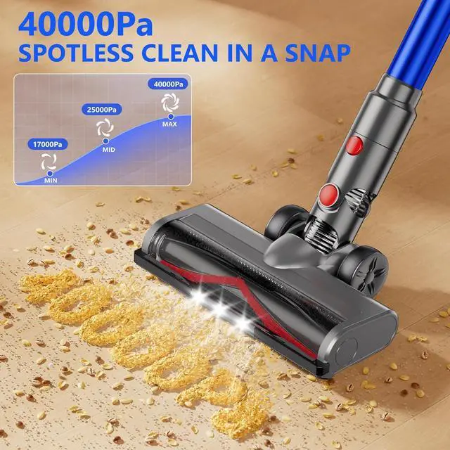 Alt view image 4 of 7 - Cordless Vacuum Cleaner, 450W 40Kpa Powerful Stick Vacuum, Up to 50Mins Rechargeable Battery, Vacuum Cleaners for Home Anti-Tangled Lightweight Handheld for Hardwood Floor, Carpets, Pet Hair