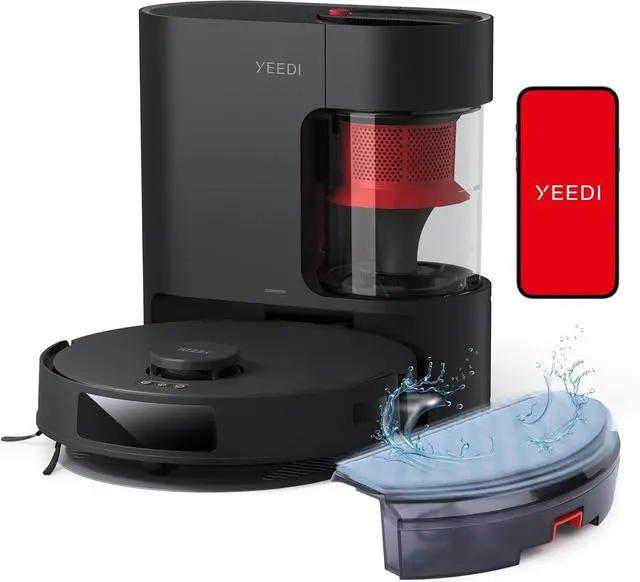 Main image of Yeedi C12 PRO Plus Robot Vacuum and Mop, 8000Pa Strong Suction, Vibrating Mopping, 7-Week Dust Storage, Bagless Dust Container, ZeroTangle Brush, Black