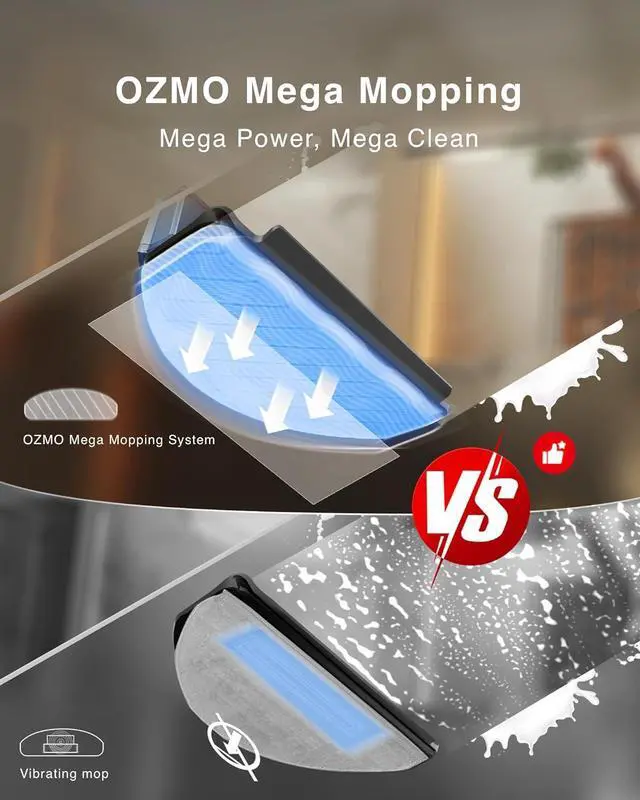 Alt view image 6 of 7 - Yeedi C12 PRO Plus Robot Vacuum and Mop, 8000Pa Strong Suction, Vibrating Mopping, 7-Week Dust Storage, Bagless Dust Container, ZeroTangle Brush, Black