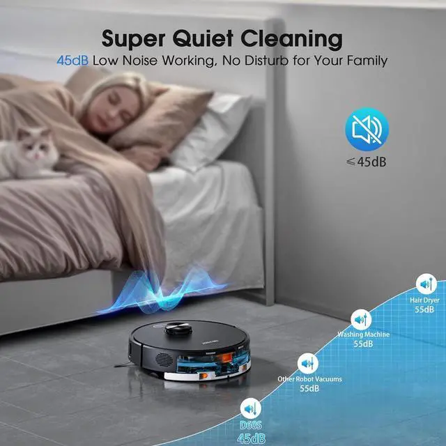 Alt view image 5 of 7 - Robot Vacuum and Mop Combo, Mapping Robotic Vacuums Cleaner with LiDAR Navigation Smart & Strong Suction, WiFi/App/Alexa/Voice Control, Obstacle Avoidance, for Home, Wood/Hard Floors, Pet Hair -Grey