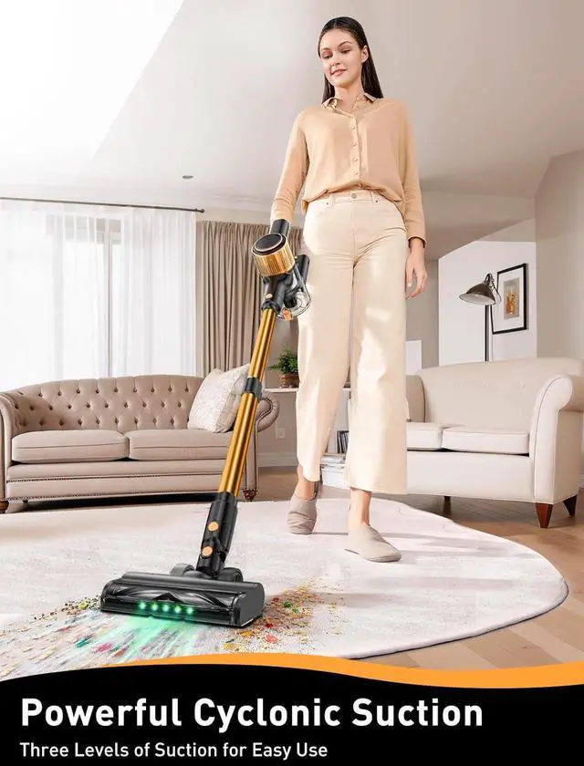 Alt view image 2 of 7 - Cordless Vacuum Cleaner, 40Kpa 8 in 1 Powerful Suction Lightweight Stick Vacuum Cleaner for Home, LED Display, 3 Suction Modes, 45Mins Detachable Battery Vacuum for Hard Floor Carpet Pet Hairs