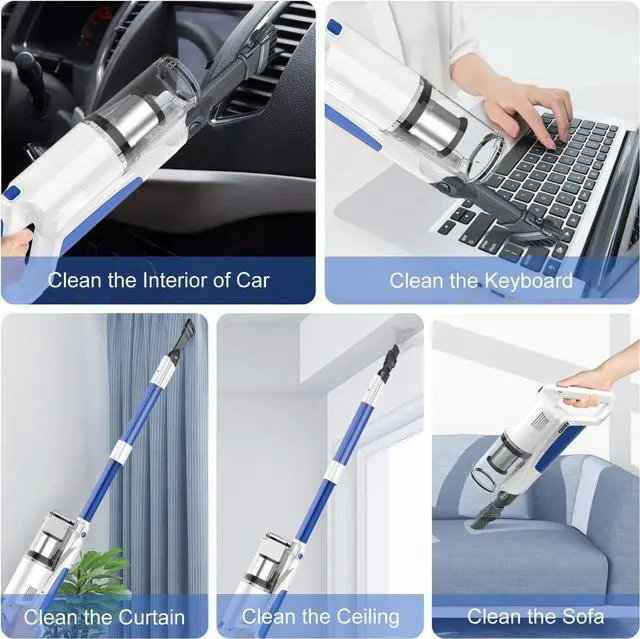 Alt view image 5 of 7 - whall Cordless Stick Vacuum Cleaner,80,000RPM Cordless Vacuum Cleaner,Upgraded Strong Suction Brushless Motor,Lightweight Handheld Vacuum for Home Carpet Hard Floor Pet Hair,up to 55mins Runtime,White